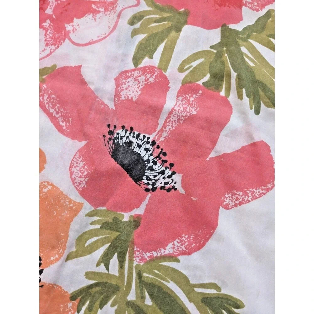 Vintage Vera Neumann‎ Pillowcase Large Scale Floral Pink Coral Orange Flowers